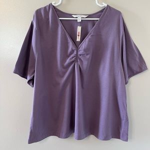 Cacique by Lane Bryant Sleep Top Short Sleeve Purple Night Shirt Size 22…